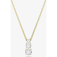 Swarovski Stilla Attract Gold Tone Plated Three Stone Zirconia Pendant Necklace 5723298