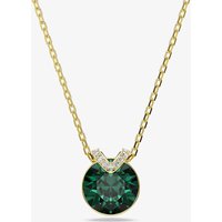 Swarovski Bella Gold Tone Plated Round Green Crystal Pendant Necklace 5735387