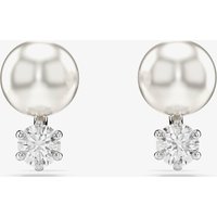 Swarovski Matrix Rhodium Plated Crystal Pearl Stud Earrings 5694225