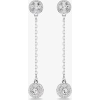 Swarovski Una Rhodium Plated Round White Crystal Drop Earrings 5732273