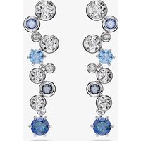 Swarovski Constella Rhodium Plated Blue and White Crystal Drop Earrings 5732775