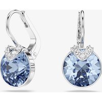 Swarovski Bella Rhodium Plated Blue Crystal V Drop Earrings 5734234