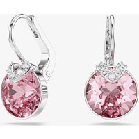 Swarovski Bella Rhodium Plated Pink Crystal V Drop Earrings 5734235