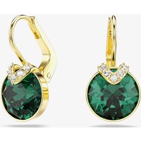 Swarovski Bella Gold Tone Plated Green Crystal V Drop Earrings 5735389