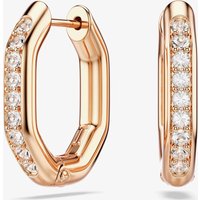 Swarovski Dextera Rose Gold Tone Crystal Hoop Earrings 5743798