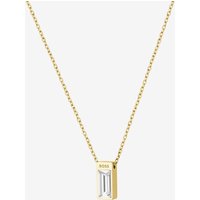 BOSS Clia Gold Tone Baguette Cut Crystal Necklace 1580409