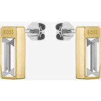BOSS Clia Gold Tone Baguette Cut Crystal Earrings 1580413