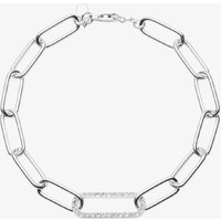 Lauren Ralph Lauren Silver Paperlink Crystal Chain Bracelet 14B00310