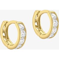 9ct Yellow Gold 9mm Crystal Huggie Hoop Earrings 1.58.9199