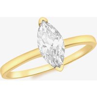 9ct Yellow Gold Marquise-Cut Crystal Solitaire Ring 1.84.4941