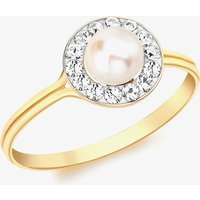 9ct Yellow Gold Crystal and Pearl Cluster Ring (Q) 1.84.8469 Q
