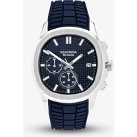 Sekonda Mens Octaire Chronograph Blue Rubber Strap Watch 30276
