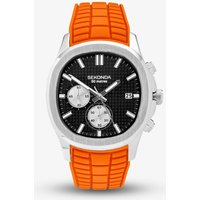 Sekonda Mens Octaire Chronograph Orange Rubber Strap Watch 30277