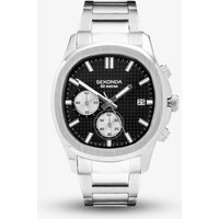 Sekonda Mens Octaire Stainless Steel Chronograph Black Dial Watch 30278