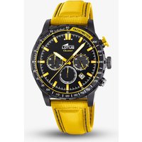Lotus Mens Yellow Leather Strap Black Chronograph Watch L18588/1
