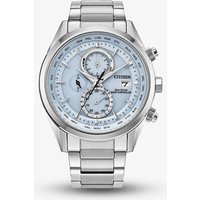 Citizen Mens World Chronograph Silver Tone Blue Dial Watch AT8260-51M