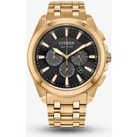 Citizen Mens Eco Drive Gold Plated Chronograph Watch CA4512-50E