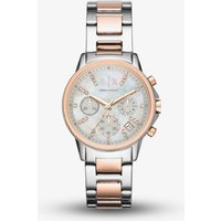 Armani Exchange Ladies Two Tone Chronograph Bracelet Watch AX4331