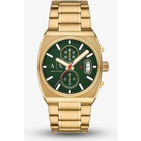 Armani Exchange Mens Oliver Green Dial Gold Tone Chronograph Watch AX2822