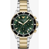 Emporio Armani Mens World Explorer Solar Powered Two Tone Chronograph Watch AR11695