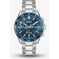 BOSS Mens Runner Stainless Steel and Blue Chronograph Watch