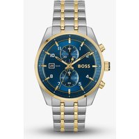 BOSS Mens Skytraveller Two-Tone Blue Chronograph Watch 1514247
