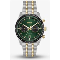 BOSS Mens Tourmaster Two Tone Green Dial Chronograph Watch 1514287