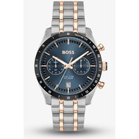 BOSS Mens Tourmaster Two Tone Blue Dial Chronograph Watch 1514288