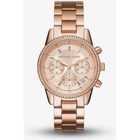 Michael Kors Ladies Bryant Rose Chronograph Dial Rose Gold Plated Bracelet Watch MK6357