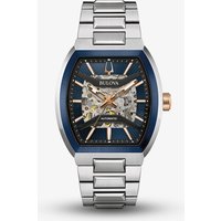 Bulova Mens Maquina Automatic Blue Dial Skeleton Watch 98A319