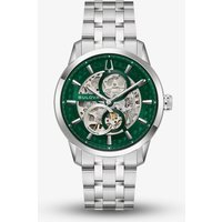 Bulova Mens Sutton Automatic Green Skeleton Dial Watch 96A329