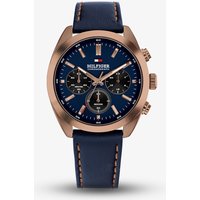 Tommy Hilfiger Mens Hudson Chronograph Blue Leather Strap Watch 1710721