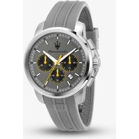 Maserati Mens Successo Grey Chronograph Rubber Strap Watch MSR8871621043