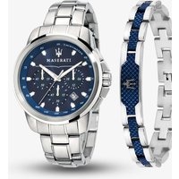Maserati Mens Successo Blue Chronograph Dial and Bracelet Watch MSR8851121016