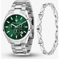 Maserati Mens Attrazione Green Chronograph Dial and Bracelet Watch MSR8853151017