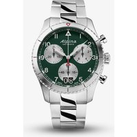 Alpina Mens Startimer Pilot Stainless Steel Chronograph Watch AL-372GRS4S26B