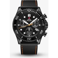Swiss Military Mens XL Chronograph Black Rubber Strap Watch SM34101.08