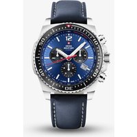 Swiss Military Mens Sports Chronograph Blue Leather Strap Watch SM34093.04