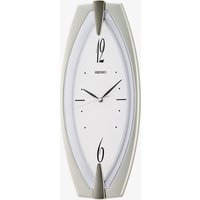 The Jewel Hut Seiko Retro Silver White Oval Wall Clock QXA342D