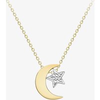 9ct Two-Tone Gold Adjustable Moon and Stars Necklace 2.19.9364
