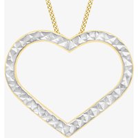 9ct Two Colour Gold Diamond Cut Open Heart Pendant 2.68.3049
