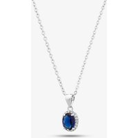 Silver Oval Blue Crystal Pendant P611333