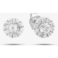 Sterling Silver White Crystal Circle Stud Earrings E614239-EG