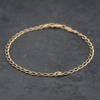 Second Hand 9ct Yellow Gold Open 7.5 Inch Curb Chain Bracelet 41061372