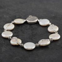 Pre-Owned 18ct White Gold Freshwater Pearl and Brilliant Cut Diamond Bracelet 4107228