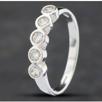 Pre-Owned 9ct White Gold Cubic Zirconia Half Eternity Ring 41101771