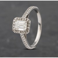 Pre-Owned Platinum Certificated Emerald Cut Labgrown Diamond Cluster Ring 41103003
