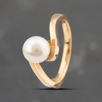 Pre-Owned 18ct Yellow Gold Cultured Pearl Single Stone Dress Ring 41103275