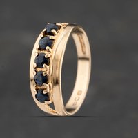 Pre-Owned 9ct Yellow Gold Sapphire Half Eternity Ring 41103394