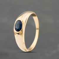 Pre-Owned 14ct Yellow Gold Sapphire Oval Dress Ring 41103422